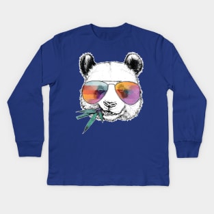 panda wearing glasses 3 Kids Long Sleeve T-Shirt